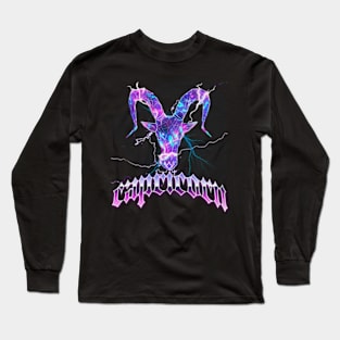 Retro Bootleg Capricorn Rap Zodiac Sign Astrology Horoscope Long Sleeve T-Shirt